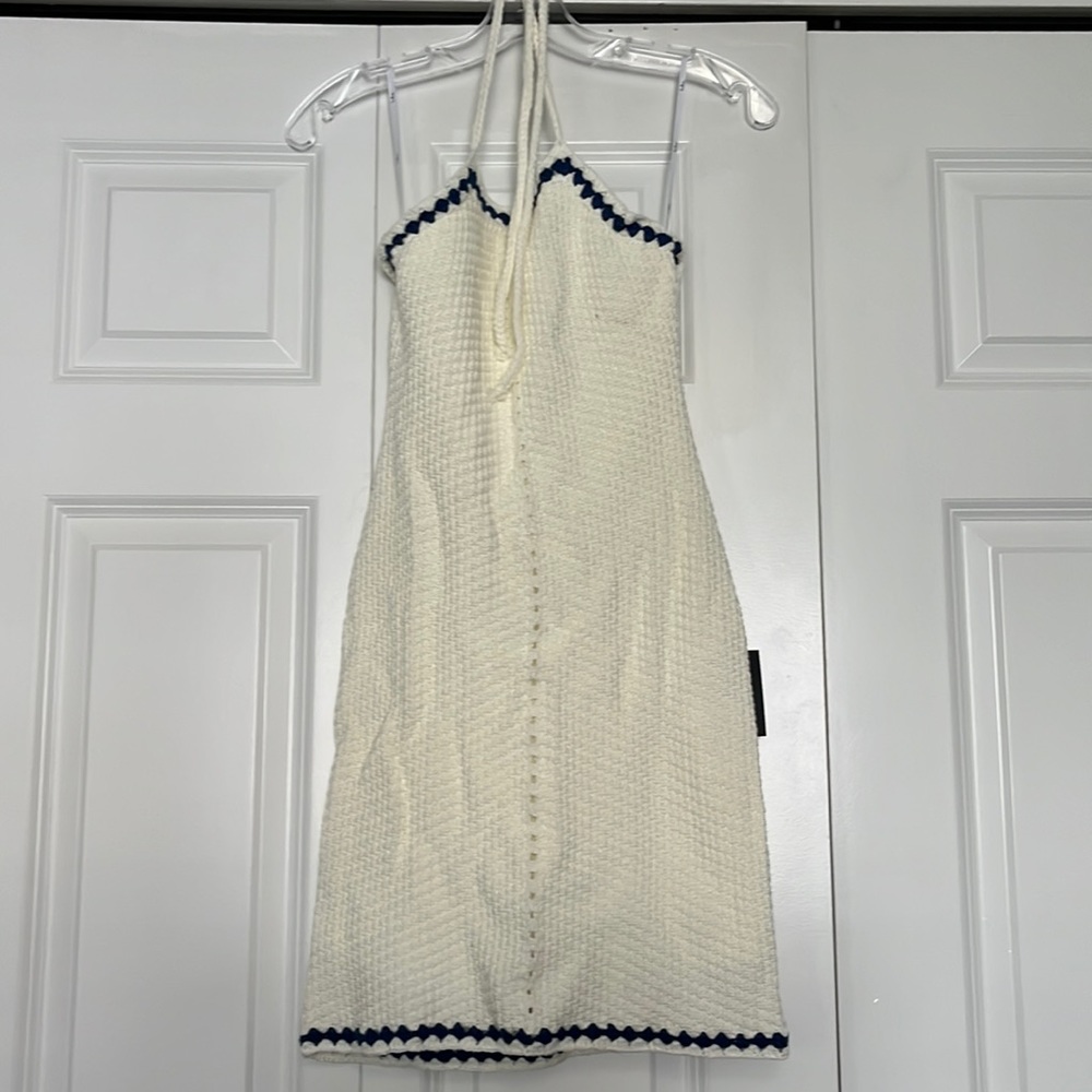 Lulus white crochet halter dress nwt